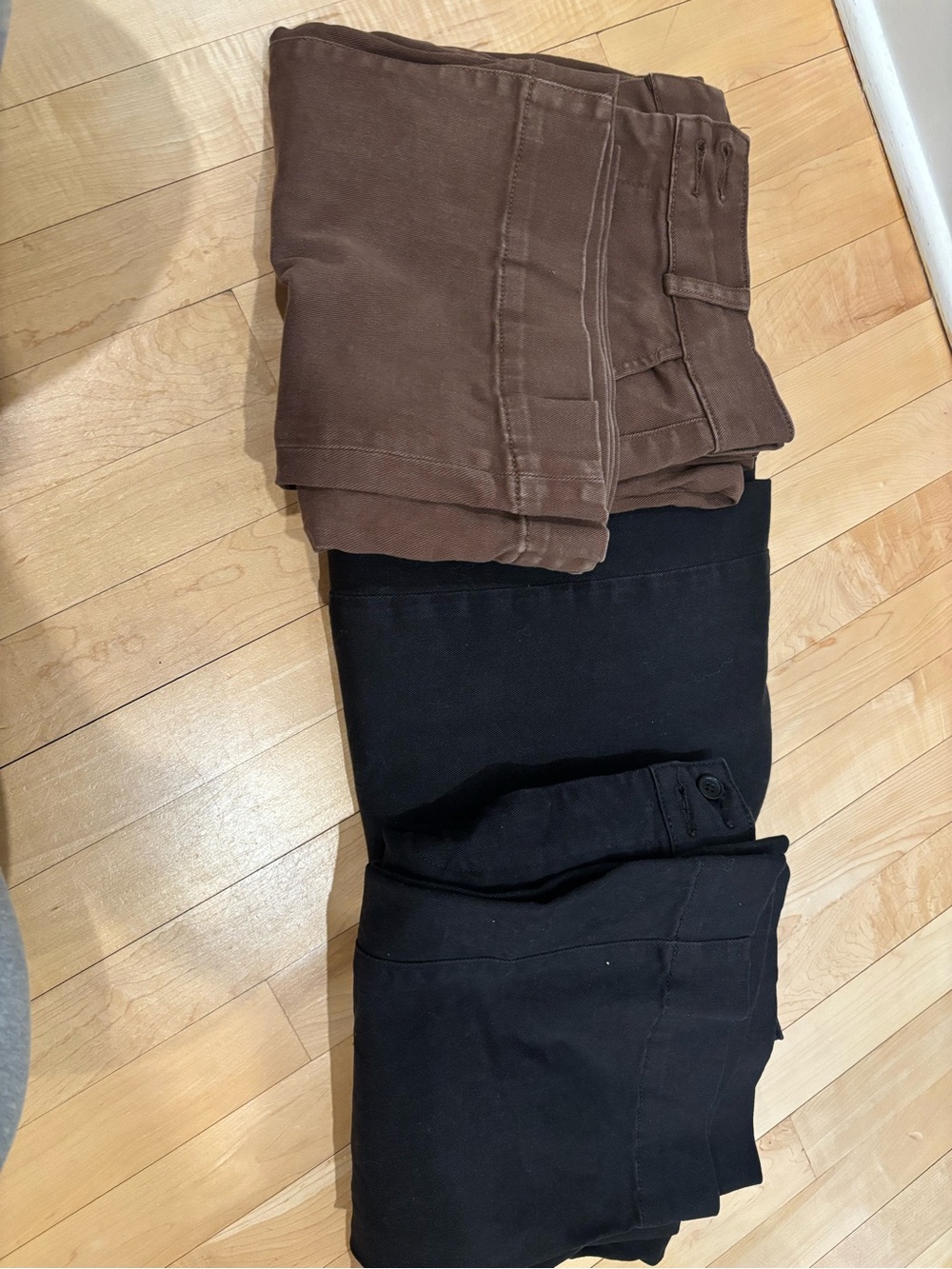 3 pairs Everlane Twill Pants sz 4, wide leg and flare styles